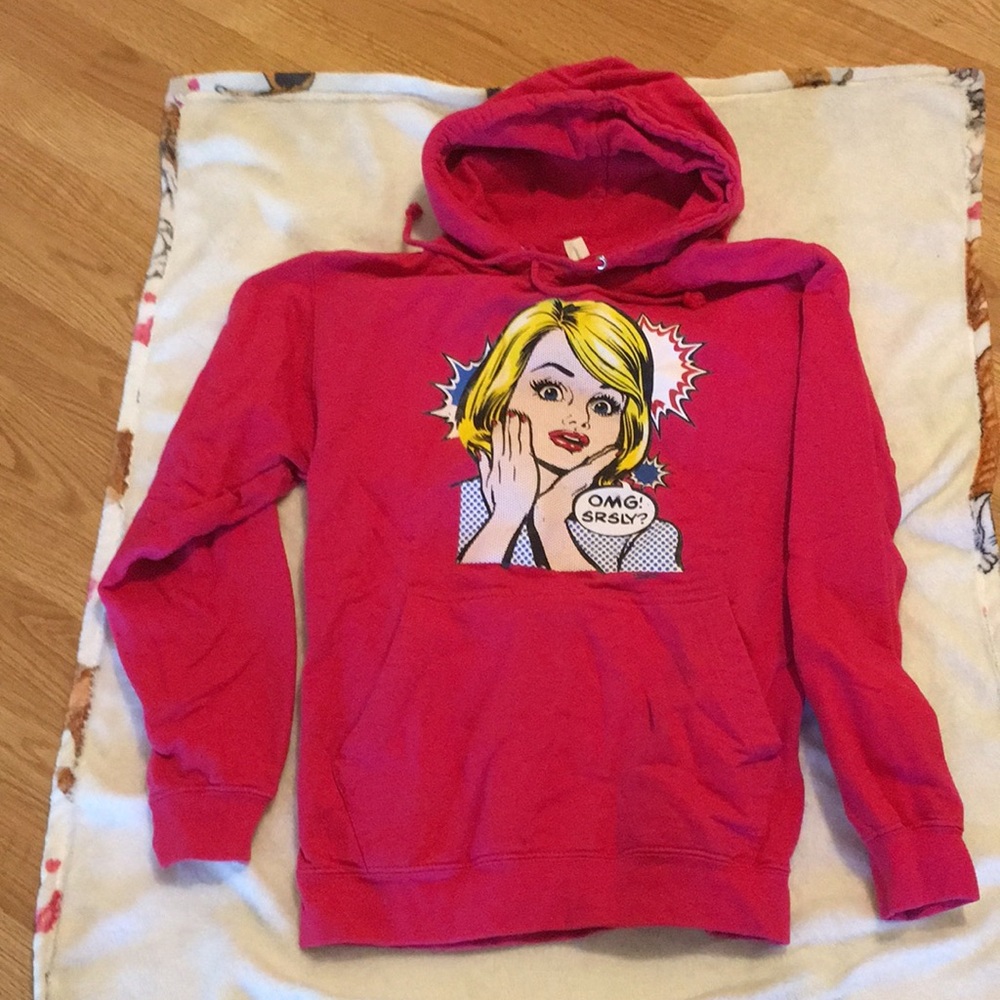 Pop art hoodie worn twice size small